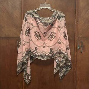 Elegant leopard Patterned sheer crop top wrap one size